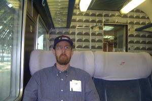 onboard our train to Rome (still in Milan station)