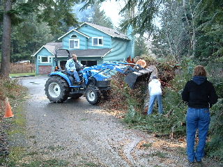 My bosses friend Mick on his tractor, bosses son Mitch helping